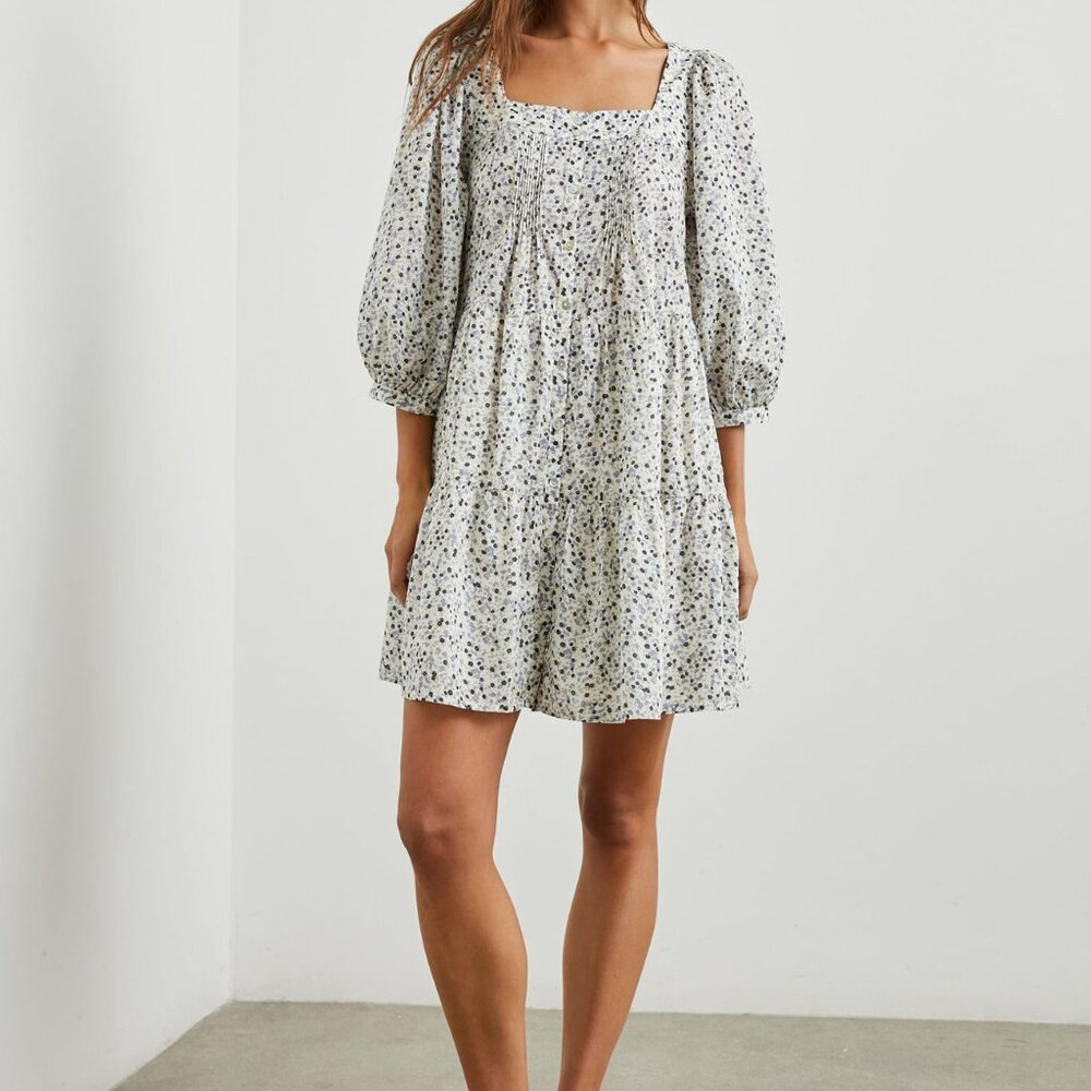 Rails Pippa Blue Floral Watercolor Buds Mini Dress Size XL Cottage Core Feminine